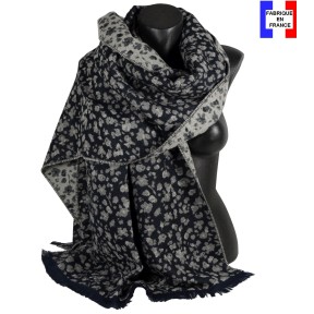 Châle coton Dolce bleu made in France