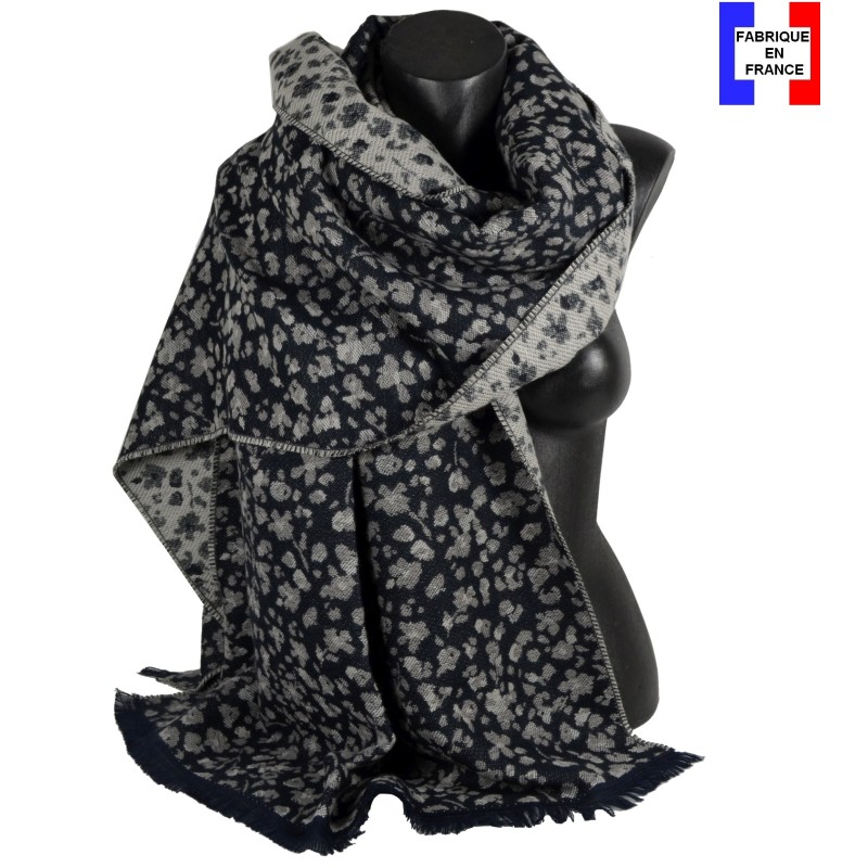 Châle coton Dolce bleu made in France