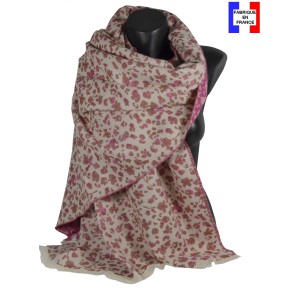 Châle coton Dolce rose made in France