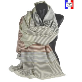 Châle coton Dancing écru made in France