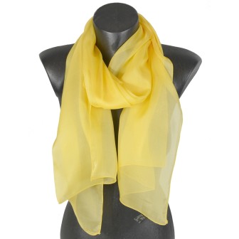 Foulard mousseline soie jaune fabriqué en France