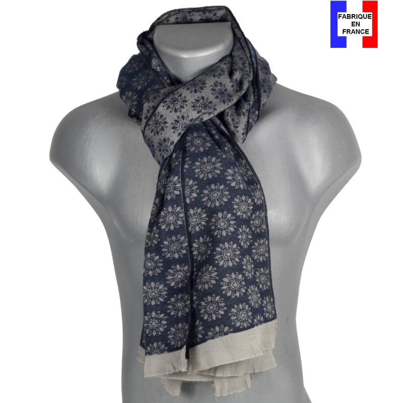 Cheche homme coton bio Desert bleu nuit