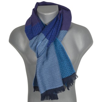 Cheche coton bio Dobby bleu