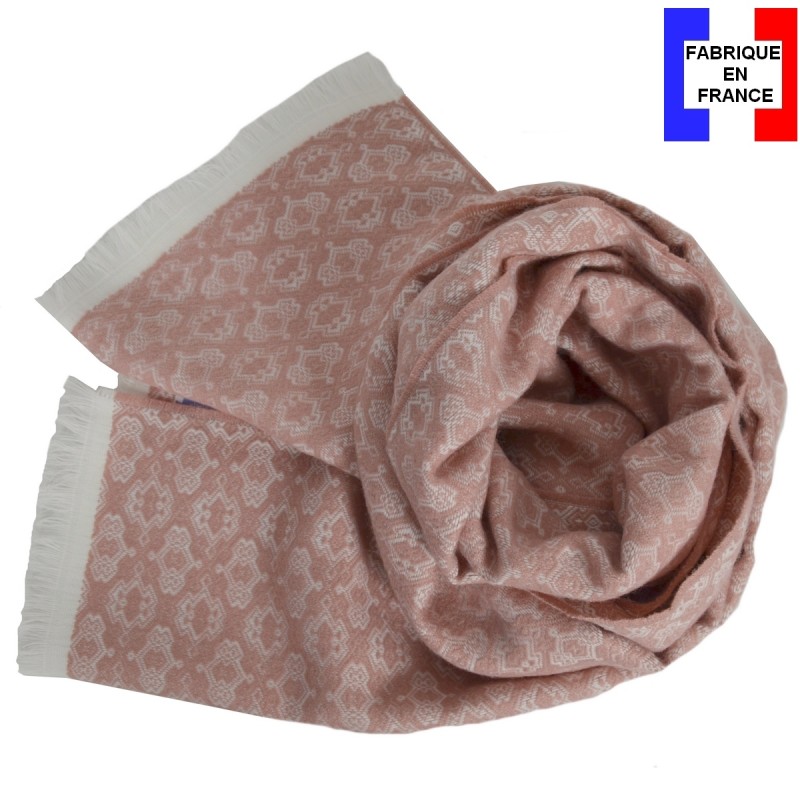 Echarpe acryl. Attis rose fabriquée en France
