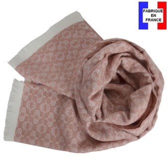 Echarpe acryl. Attis rose fabriquée en France