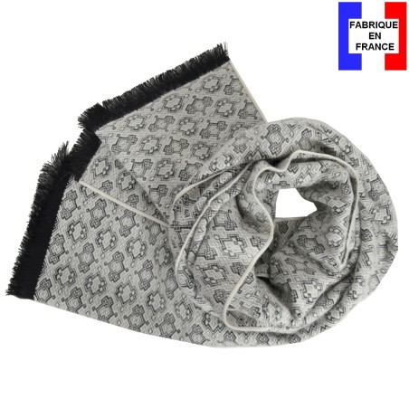 Echarpe acryl. Attis grise fabriquée en France