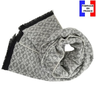 Echarpe acryl. Attis grise fabriquée en France