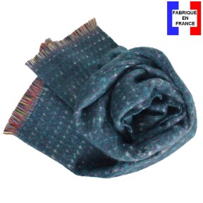 Echarpe mohair Elan bleue made in France