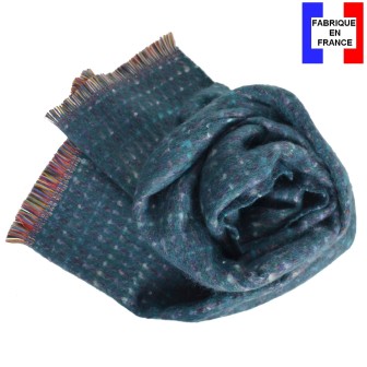 Echarpe mohair Elan bleue made in France