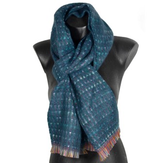 Echarpe mohair Elan bleue made in France