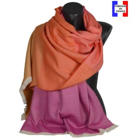 Châle coton Dedicace orange made in France