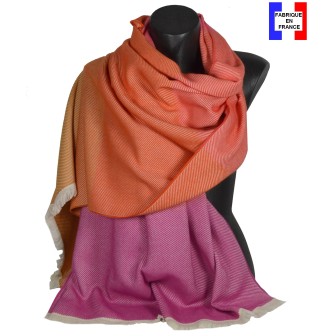 Châle coton Dedicace orange made in France