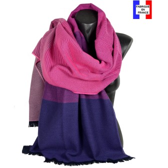 Châle coton Dedicace rose made in France