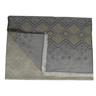 Echarpe mérinos et soie Santiag grise