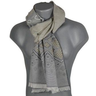 Echarpe mérinos et soie Santiag grise