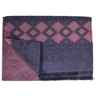 Echarpe mérinos et soie Santiag rose