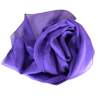 Foulard mousseline soie prune fabriqué en France