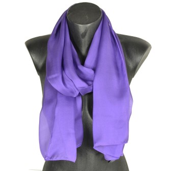 Foulard mousseline soie prune fabriqué en France