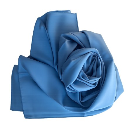 Echarpe en soie bleu-jean