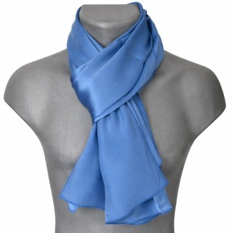 Echarpe en soie bleu-jean