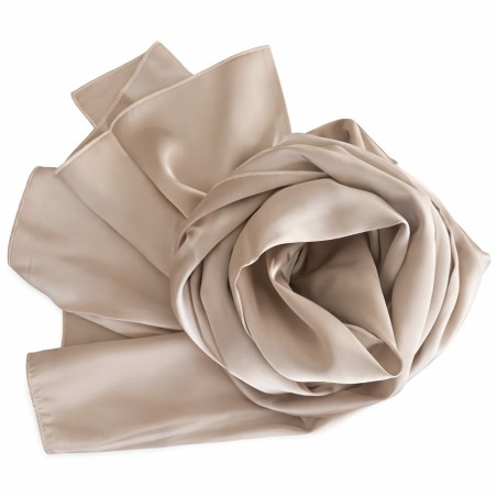 Echarpe en soie beige