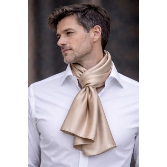 Echarpe en soie beige
