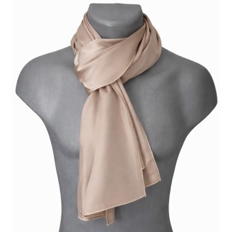 Echarpe en soie beige