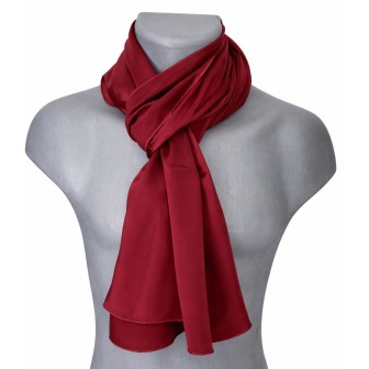 Echarpe en soie bordeaux