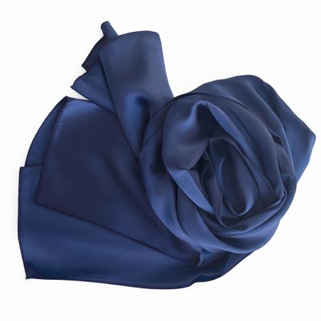 Echarpe en soie bleu marine