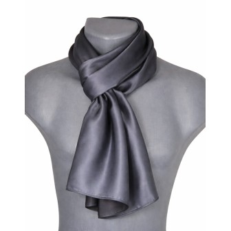 Echarpe en soie grise