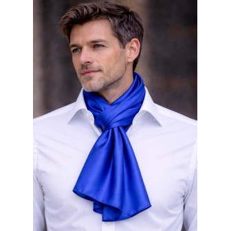 Echarpe en soie bleu-roi