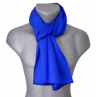 Echarpe en soie bleu-roi