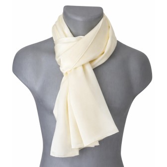 Echarpe en soie écrue