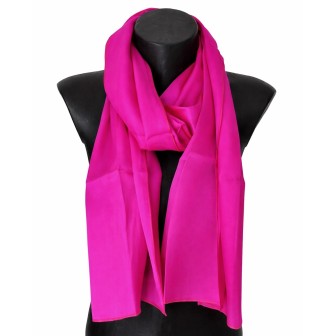Echarpe en soie rose fuchsia