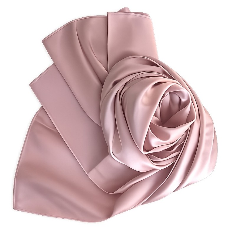 Echarpe en soie rose poudré Echarpe en soie rose poudré