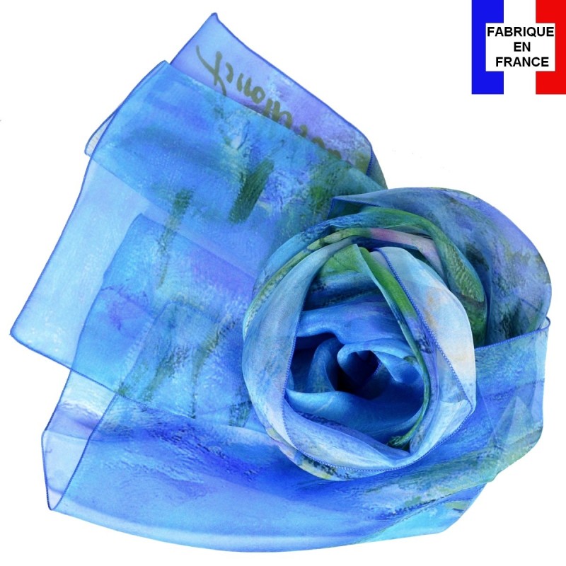 Foulard soie Monet - Nymphéas reflets Foulard soie Monet - Nymphéas reflets
