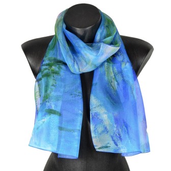 Foulard soie Monet - Nymphéas reflets