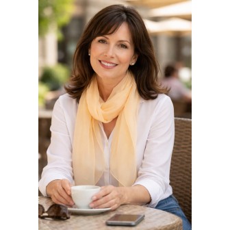 Foulard mousseline soie champagne fabriqué en France