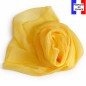 Foulard mousseline soie jaune fabriqué en France