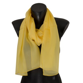 Foulard mousseline soie jaune fabriqué en France