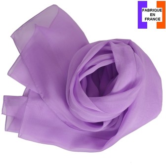 Foulard mousseline soie parme fabriqué en France