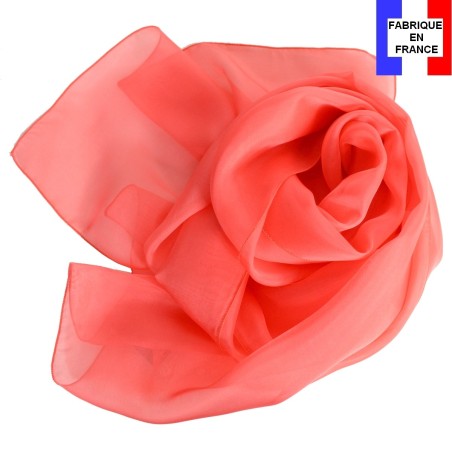 Foulard mousseline soie pêche fabriqué en France