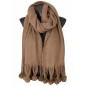 Echarpe taupe 20 pompons