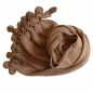 Echarpe taupe 20 pompons