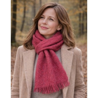 Echarpe mohair Mylène rose fabriquée en France