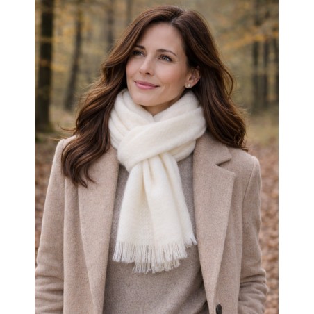 Echarpe mohair Mylène écrue fabriquée en France