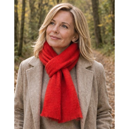 Echarpe mohair Mylène rouge fabriquée en France