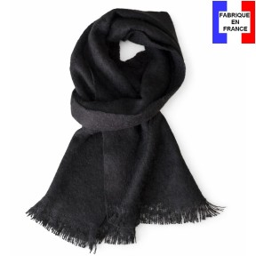 Echarpe mohair Mylène noire fabriquée en France
