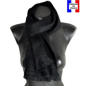 Echarpe mohair Mylène noire fabriquée en France