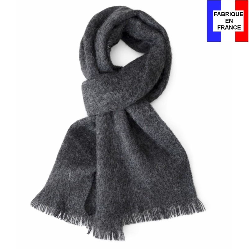 Echarpe mohair Mylène grise fabriquée en France
